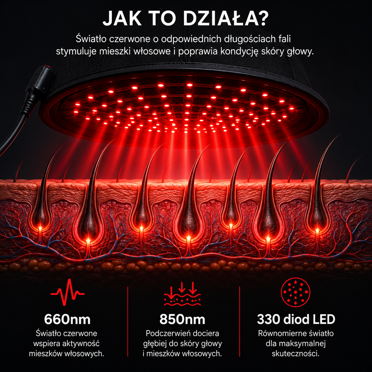Medux CapPro™ – Laserowa Czapka na Porost Włosów LLLT 660nm + 850nm